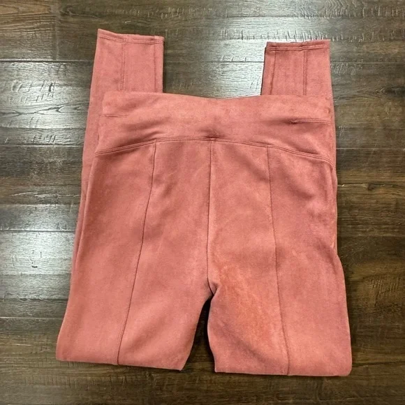 Spanx Faux‎ Suede Leggings Rich Rose Size Small Women - Picture 4 of 12